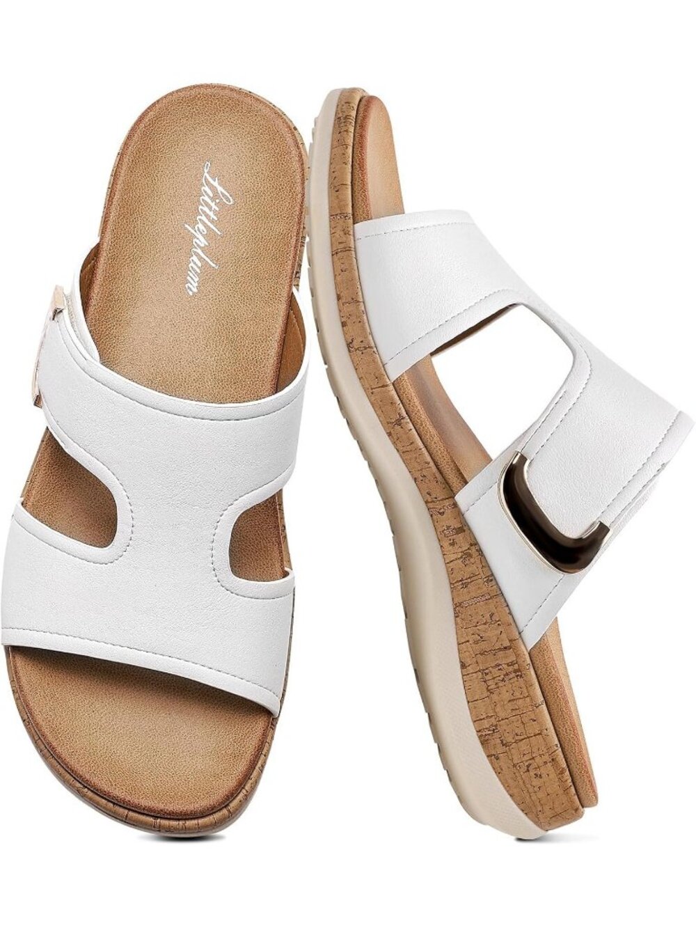 Women's White Fashion Arch Support Slides Flip Flop Comfortable Flat Sandals